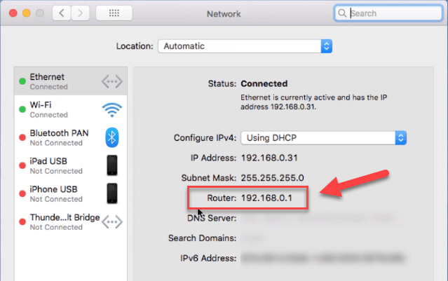 Router IP Address on Mac