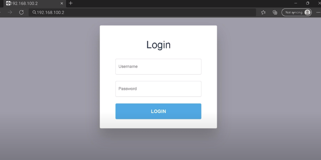 Login to 192.168.100.2